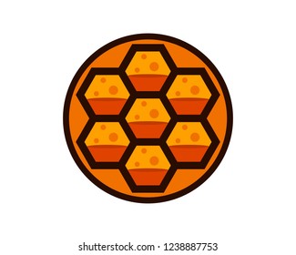 coolest orange hexagon honeycomb