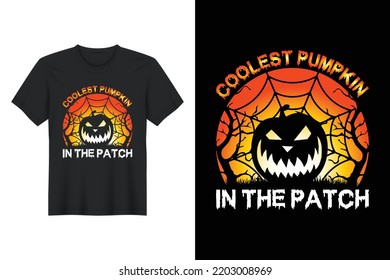 Coolest Pumpkin in The Patch  Halloween T Shirt Design