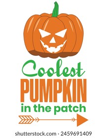 Coolest pumpkin in the patch T-shirt, Vector File