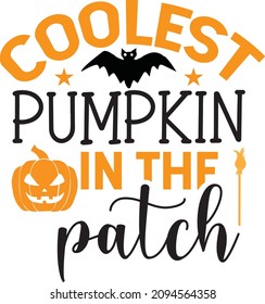 Coolest pumpkin in the patch vector file