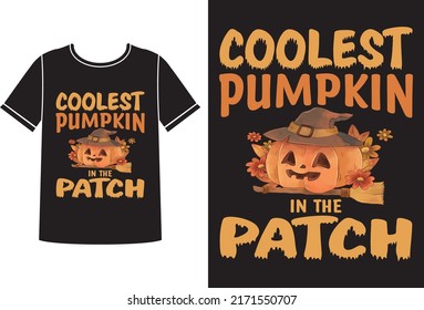 Coolest pumpkin t-shirt design template