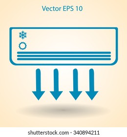 cooling the air conditioner works vector illustration