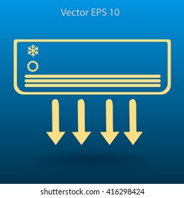 cooling the air conditioner works vector illustration