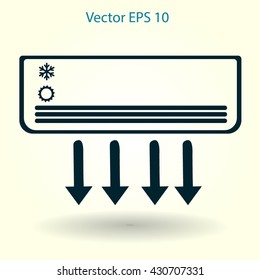 cooling the air conditioner works vector illustration