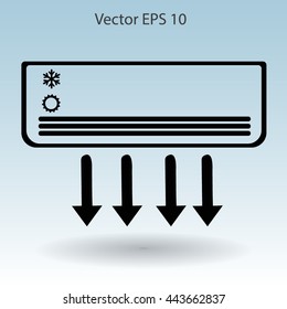 cooling the air conditioner works vector illustration
