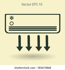 cooling the air conditioner works vector illustration
