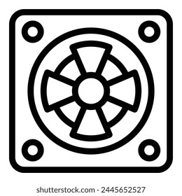 Umriss der Vektorgrafik des Kühlluftmechanismus-Symbols. Installation der Klimaanlage. Wohnungslüfter