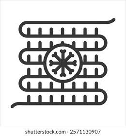 Cooling Coil Icon Vector Illustration Outline