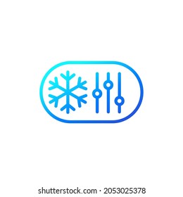 cooling control line icon on white