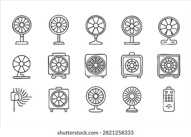 Cooling Device Line Icon Collection for Home Appliances