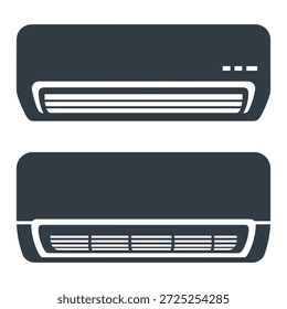 Dispositivos de enfriamiento, unidades de aire acondicionado, ilustración de control de clima, gráfico de Vector, elemento de diseño de interiores.