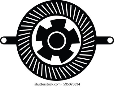 Cooling fan for computer chip icon vector