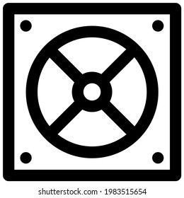 Cooling Fan for Computer in Outline Icon