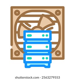 cooling fan data center color icon vector. cooling fan data center sign. isolated symbol illustration