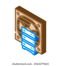 cooling fan data center isometric icon vector. cooling fan data center sign. isolated symbol illustration