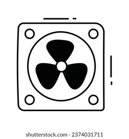 Cooling fan doodle Icon Design illustration. Science and Technology Symbol on White background EPS 10 File