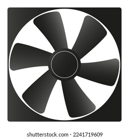 Cooling fan or exhaust fan icon on white background. Vector illustration. EPS 10.