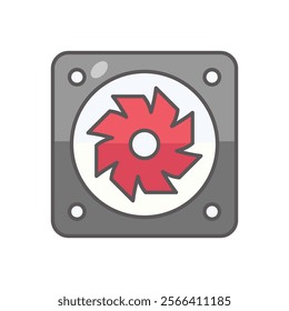 Cooling Fan icon. Computer hardware icon design. vector graphic