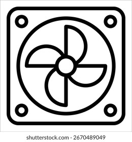 Kühlungslüfter-Icon-Element für Design