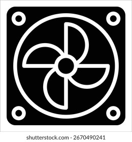 Cooling Fan Icon Element For Design