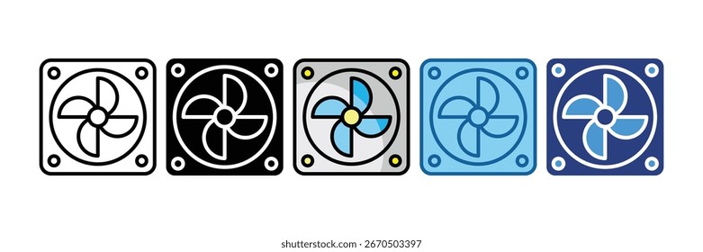 Elemento de icono de ventilador de refrigeración para diseño