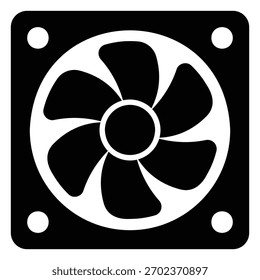 Icono de ventilador de refrigeración en la computadora