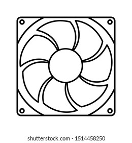 cooling fan icon on white background. 