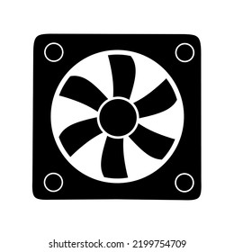Cooling fan icon with trendy design