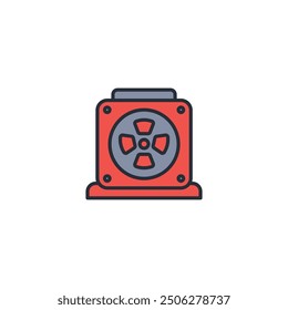 Cooling fan icon. vector.Editable stroke.linear style sign for use web design,logo.Symbol illustration.