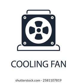 cooling fan icon. vector.Editable stroke.linear style sign for use web design,logo.Symbol illustration.
