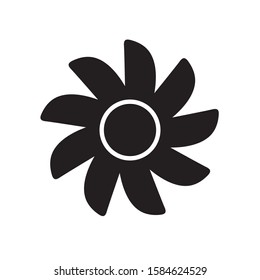 Cooling fan icons. Cool fans vector symbols, electrical air industry signs, electric wind climate industrial propellers with blades