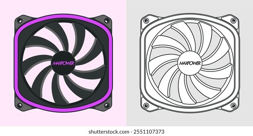 Cooling Fan Isolated Vector Illustration