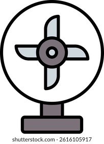 Cooling Fan Line Filled Vector Icon Design