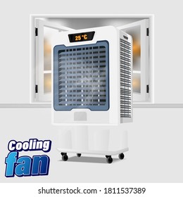 Cooling fan mockup in 3d illustration 