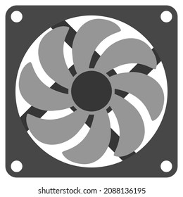 ventilador de refrigeración para icono de pc en fondo blanco