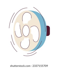Cooling fan semi flat colour vector object. Hot summer fan. Ventilation system at home. Editable cartoon clip art icon on white background. Simple spot illustration for web graphic design