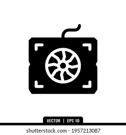 Cooling Fan Silhouette icon vector, illustration logo template in trendy style. Suitable for many purposes.