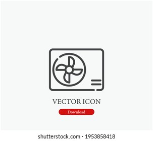 Cooling fan vector icon. Editable stroke. Symbol in Line Art Style for Design, Presentation, Website or Apps Elements, Logo. Pixel vector graphics - Vector