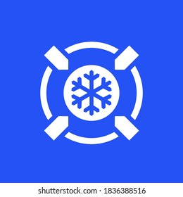 enfriamiento, icono de congelación en azul