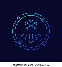 cooling or freezing line icon, vector