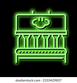 cooling glass bottle factory equipment neon light sign vector. cooling glass bottle factory equipment illustration