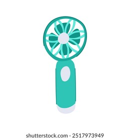 cooling hand electric fan cartoon. mini bladeless, usb held, quiet lightweight cooling hand electric fan sign. isolated symbol vector illustration