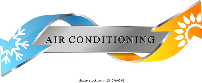 Cooling and heating arrows sun and snowflake air conditioning symbol