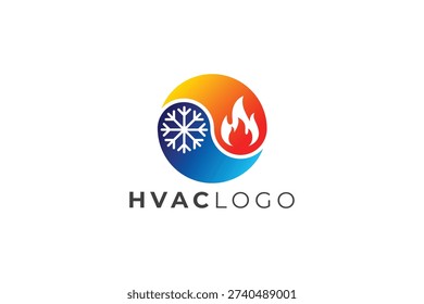 Cooling and Heating HVAC Logo Design for Air Conditioning and Climate Control Branding