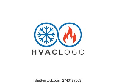 Cooling and Heating HVAC Logo Design for Air Conditioning and Climate Control Branding