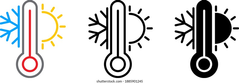 Cooling and heating system icon, vector	