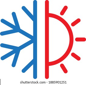 Cooling And Heating System Icon, Vector	