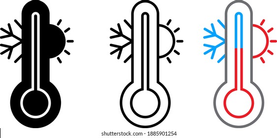 Cooling and heating system icon, vector	