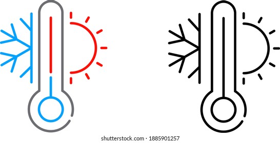 Cooling and heating system icon, vector	