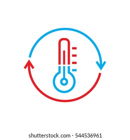 Logotipo dos sistemas de refrigeração e aquecimento - ilustração vetorial.